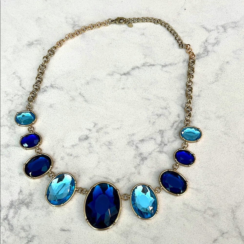 Blue crystal statement Necklace